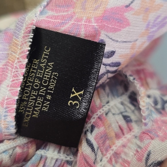 Lee Pink Sleeveless Floral Women's Top, Size 3X - Picture 5 of 5